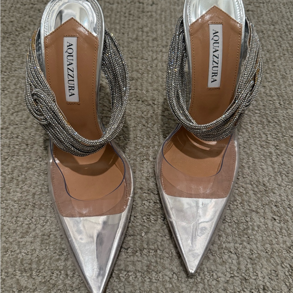 Aquazzura Crystal Embellishment Mules